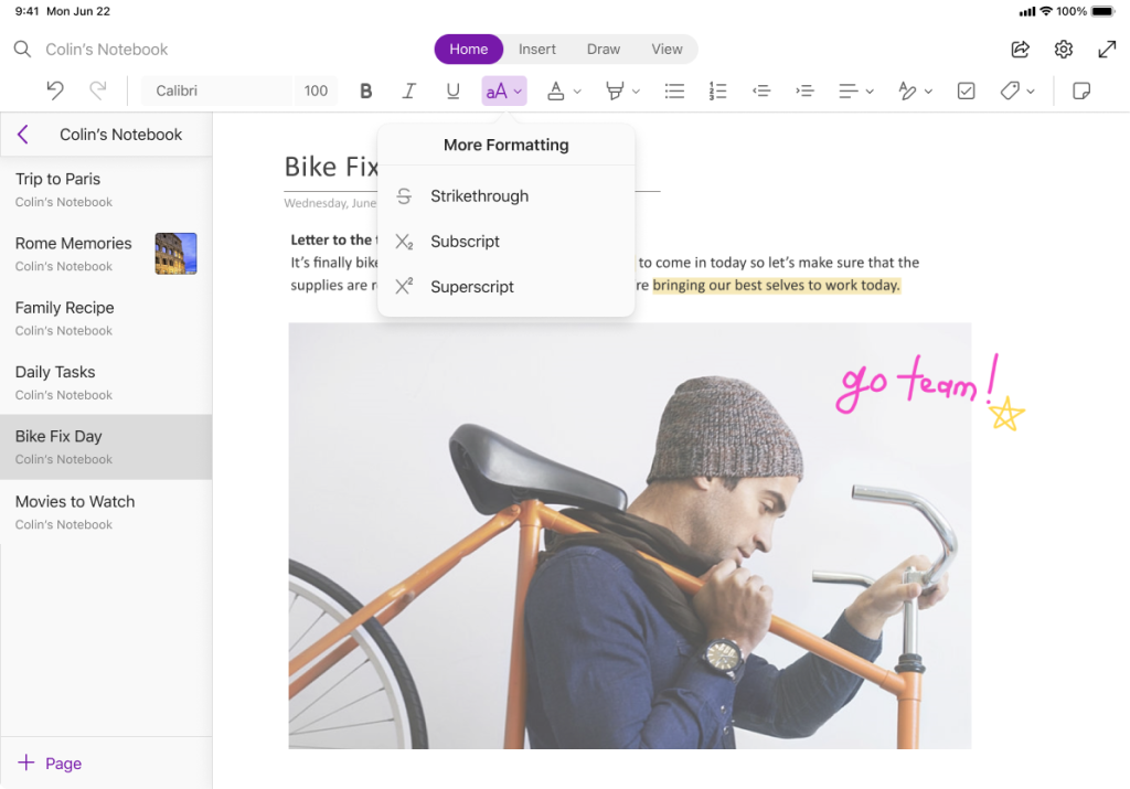 微软测试 iPad 新版 OneNote，支持嵌入上标和下标