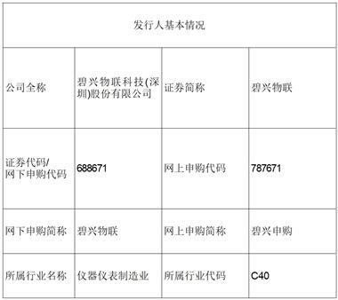 碧兴物联科技(深圳)股份有限公司首次公开发行股票并在科创板上市招股意向书提示性公告